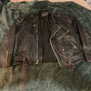Vintage leather biker jacket